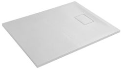 ACORA brodzik kompozytowy, prostokąt 100x80x3,5cm, biały, dekor kamień