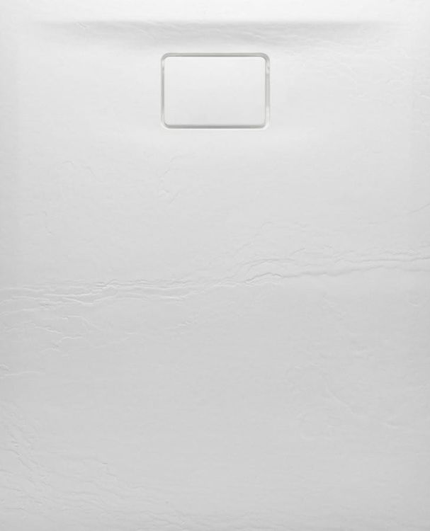 ACORA brodzik kompozytowy, prostokąt 120x80x3,5cm, biały, dekor kamień