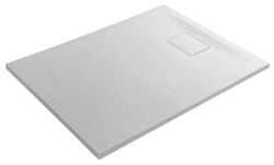 ACORA brodzik kompozytowy, prostokąt 120x80x3,5cm, biały, dekor kamień