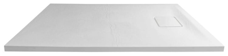 ACORA brodzik kompozytowy, prostokąt 120x80x3,5cm, biały, dekor kamień