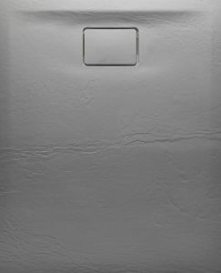 ACORA brodzik kompozytowy, prostokąt 120x80x3,5cm, szary, dekor kamień