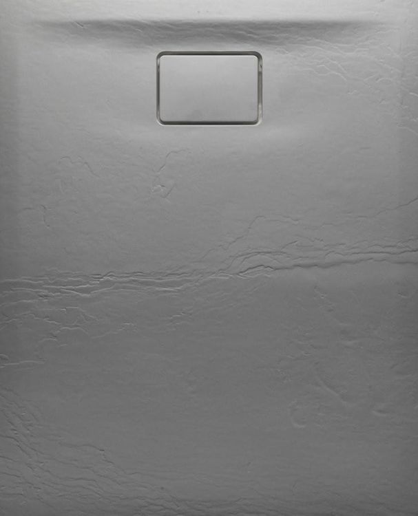 ACORA brodzik kompozytowy, prostokąt 120x80x3,5cm, szary, dekor kamień