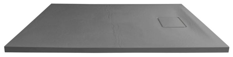 ACORA brodzik kompozytowy, prostokąt 120x80x3,5cm, szary, dekor kamień