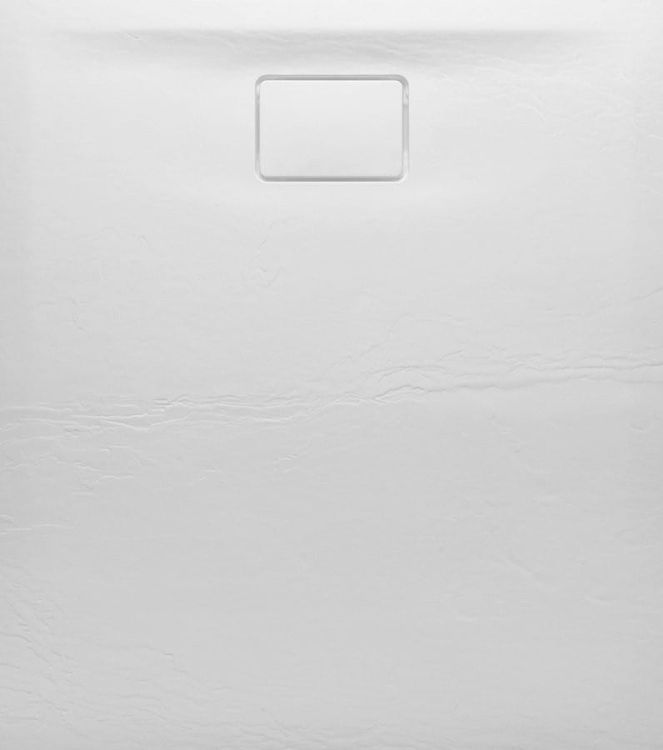 ACORA brodzik kompozytowy, prostokąt 120x90x3,5cm, biały, dekor kamień