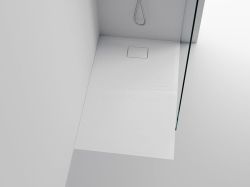ACORA brodzik kompozytowy, prostokąt 120x90x3,5cm, biały, dekor kamień