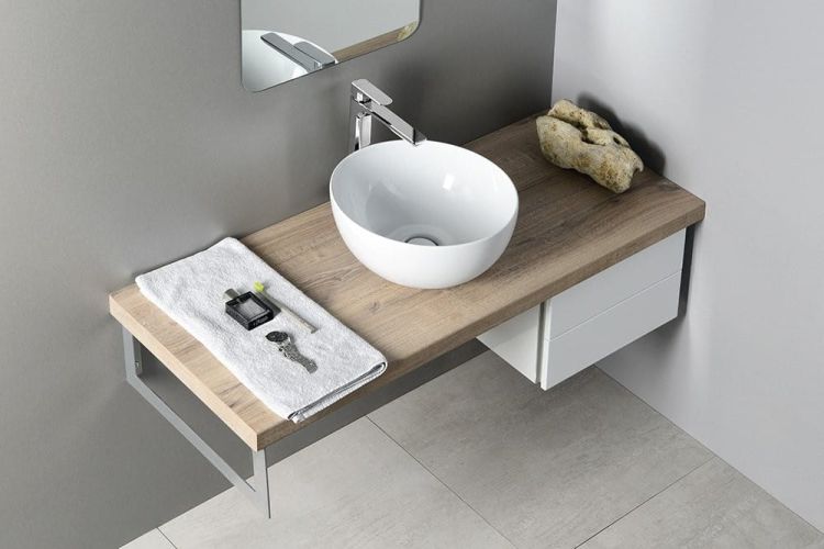 ETELA umywalka średnica 40 cm x 20 cm, z korkiem ceramicznym