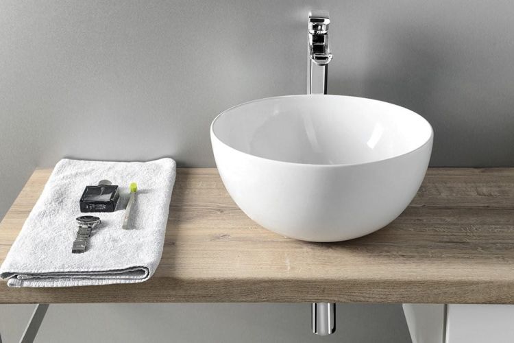 ETELA umywalka średnica 40 cm x 20 cm, z korkiem ceramicznym