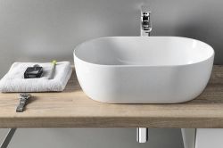 ETELA umywalka 55x36 cm, z korkiem ceramicznym