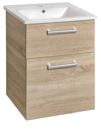 Przejdź do produktu VEGA szafka umywalkowa 51,5x72,6x43,6cm, 2 szuflady, dąb platin