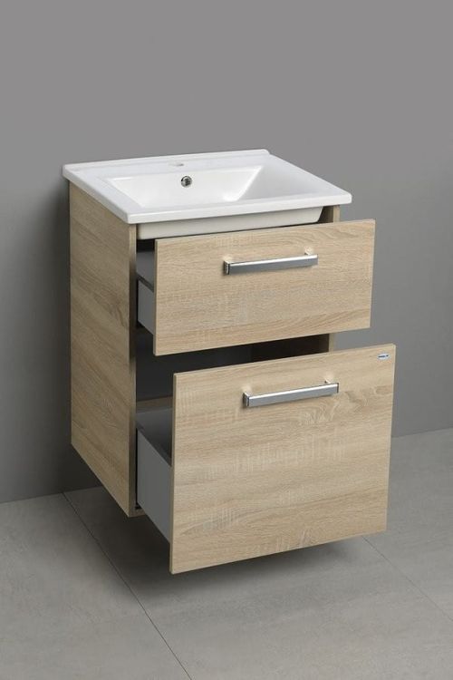VEGA szafka umywalkowa 50cm, 2 szuflady, dąb platin