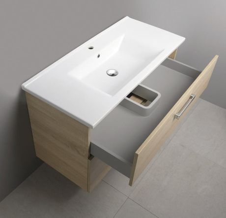 Przejdź do produktu VEGA szafka umywalkowa 97x60x43,8cm, 2 szuflady, dąb platin