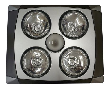 Przejdź do produktu Sufitowy promiennik podczerwieni z oświetleniem i wentylatorem, 1240 W, chrom mat