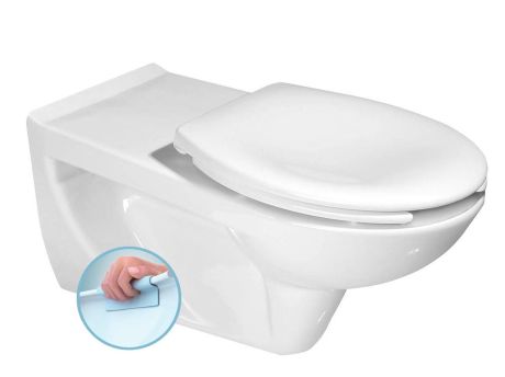 Przejdź do produktu HANDICAP WC wiszące przedłużone, Rimless, 37,5x73cm, biały