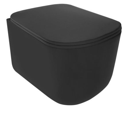 Przejdź do produktu TRIBECA WC wiszące, Rimless, 35x54cm, czarny mat