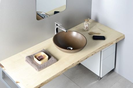 Przejdź do produktu FORMIGO umywalka betonowa, średnica 41 cm, ciemny brąz