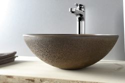 FORMIGO umywalka betonowa, średnica 41 cm, ciemny brąz