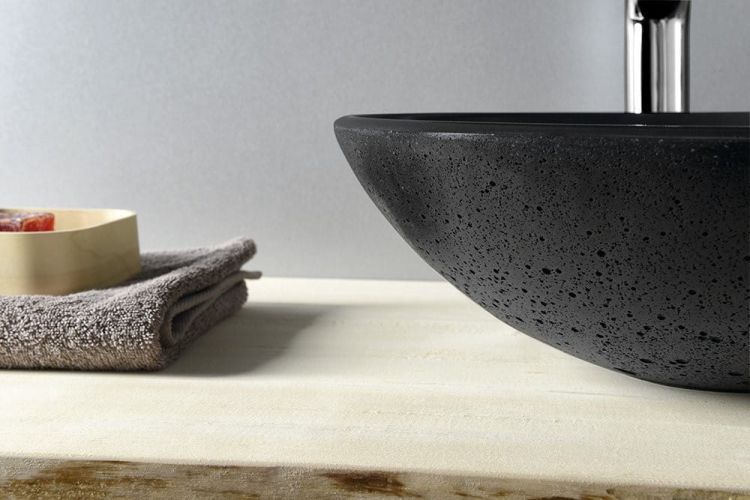 FORMIGO umywalka betonowa, średnica 41 cm, antracyt