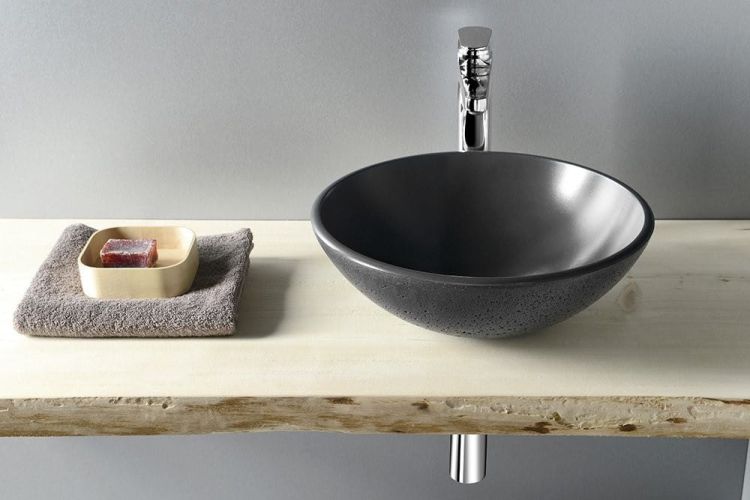 FORMIGO umywalka betonowa, średnica 41 cm, antracyt