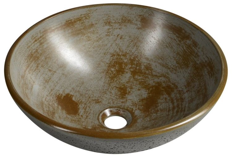 FORMIGO umywalka betonowa, średnica 41 cm, szara plamista