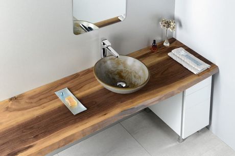 Przejdź do produktu FORMIGO umywalka betonowa, średnica 41 cm, szara plamista