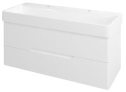 MEDIENA szafka umywalkowa 117x50,5x48,5cm, kolor biały matowy/biały matowy