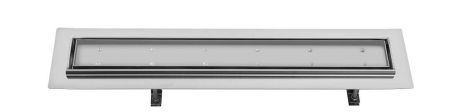Przejdź do produktu FLOW 77 nierdzewny odpływ liniowy z rusztem wypełnianym płytką 770x150x82 mm