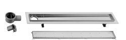 FLOW 87 nierdzewny odpływ liniowy z rusztem wypełnianym płytką 870x150x82 mm