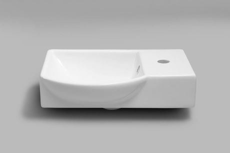 Przejdź do produktu LITOS umywalka ceramiczna 45x32cm, bateria z prawej strony, biała