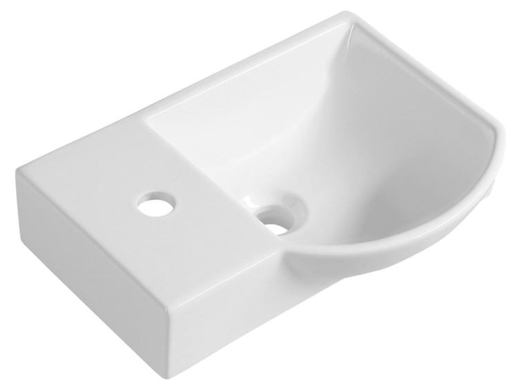 LITOS umywalka ceramiczna lewa, 45x32 cm, biała