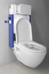 WC zestaw promocyjny (WC NERA + zbiornik GEBERIT do muru + przycisk + deska)