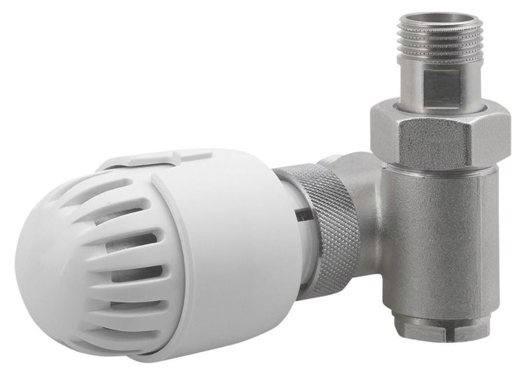ECO COMBI zwestaw przyłączeniowy termostatyczny PRAWY, nikiel/biały