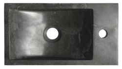 BLOK umywalka kamienna 40x10x22 cm, otwór po prawej stronie, czarny Anthrazit