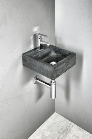 Przejdź do produktu BLOK umywalka kamienna 30x30cm, antracyt