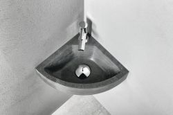 BLOK rog. umywalka kamienna 30x10x30 cm, czarny Anthrazit