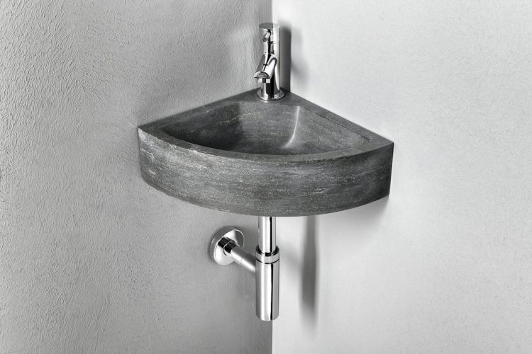 BLOK rog. umywalka kamienna 30x10x30 cm, czarny Anthrazit