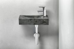 BLOK umywalka kamienna 38x8x14 cm, czarny Anthrazit