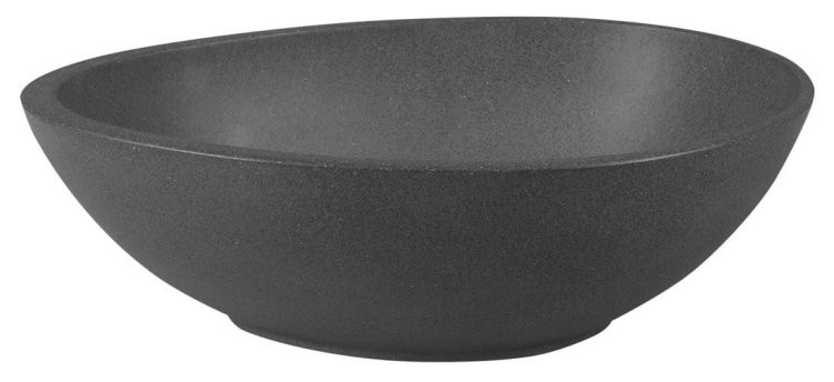 PUNC umywalka betonowa, z korkiem, 53x39 cm, czarny granit