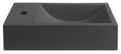 CREST L umywalka betonowa, z korkiem, 40x22 cm, antracyt