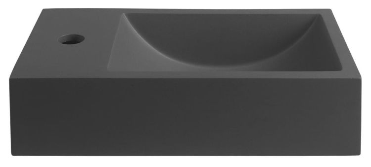 CREST L umywalka betonowa, z korkiem, 40x22 cm, antracyt