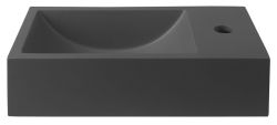 CREST R umywalka betonowa, z korkiem, 40x22 cm, antracyt