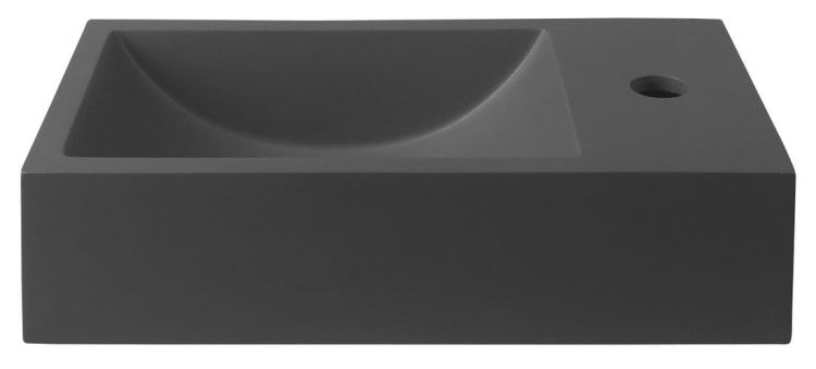 CREST R umywalka betonowa, z korkiem, 40x22 cm, antracyt