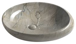 DALMA umywalka ceramiczna 68x44x16,5 cm, grigio