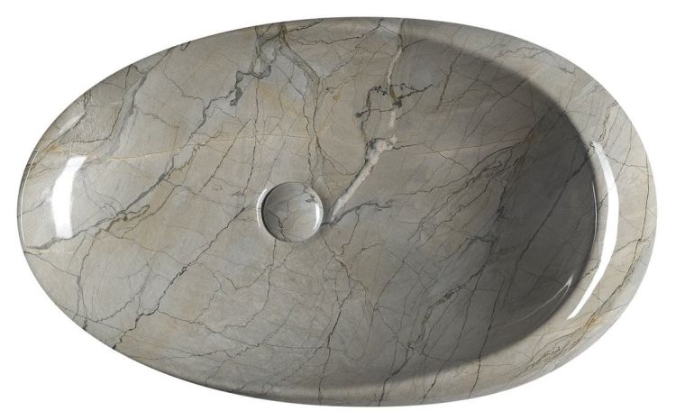DALMA umywalka ceramiczna 68x44x16,5 cm, grigio