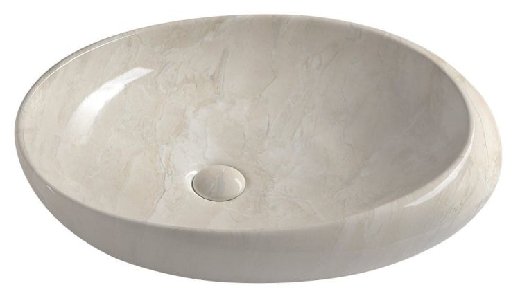 DALMA umywalka ceramiczna 68x44x16,5 cm, marfil