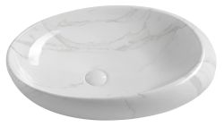 DALMA umywalka ceramiczna 68x44x16,5 cm, carrara