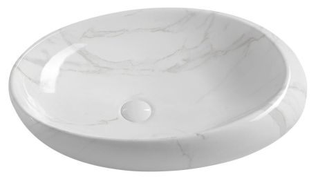 Przejdź do produktu DALMA umywalka ceramiczna nablatowa, 68x44cm, carrara