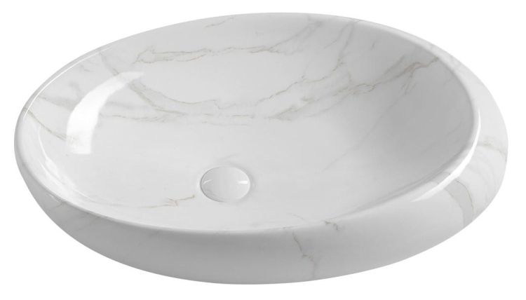 DALMA umywalka ceramiczna 68x44x16,5 cm, carrara