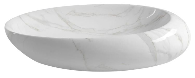 DALMA umywalka ceramiczna 68x44x16,5 cm, carrara