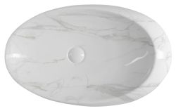DALMA umywalka ceramiczna 68x44x16,5 cm, carrara