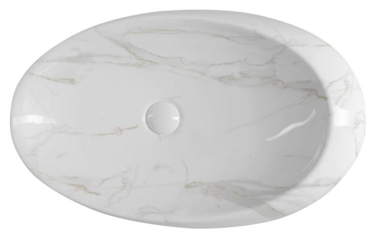 DALMA umywalka ceramiczna 68x44x16,5 cm, carrara